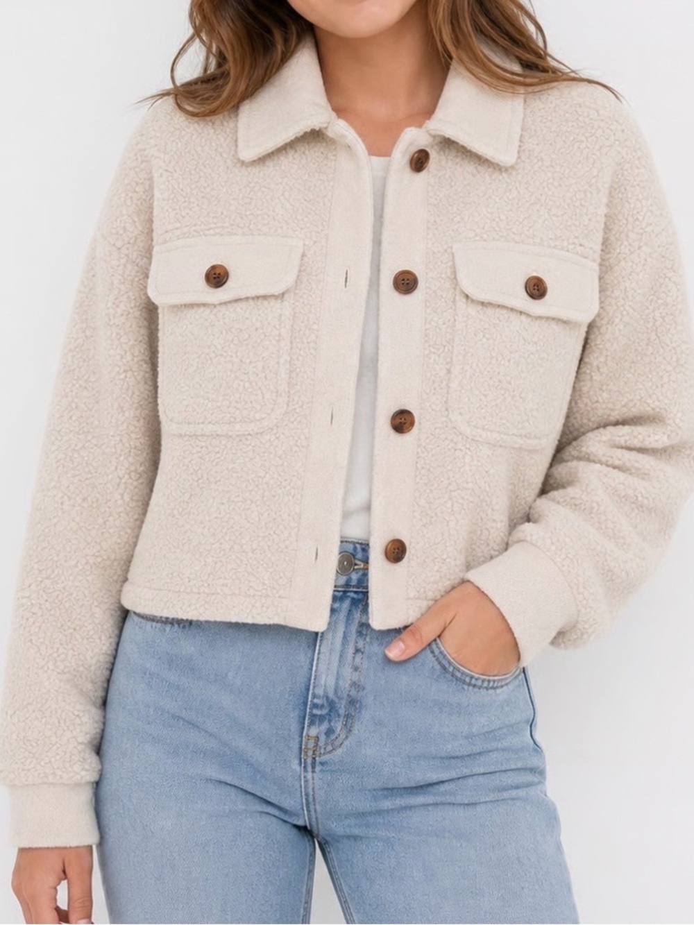 Sherpa cropped jacket